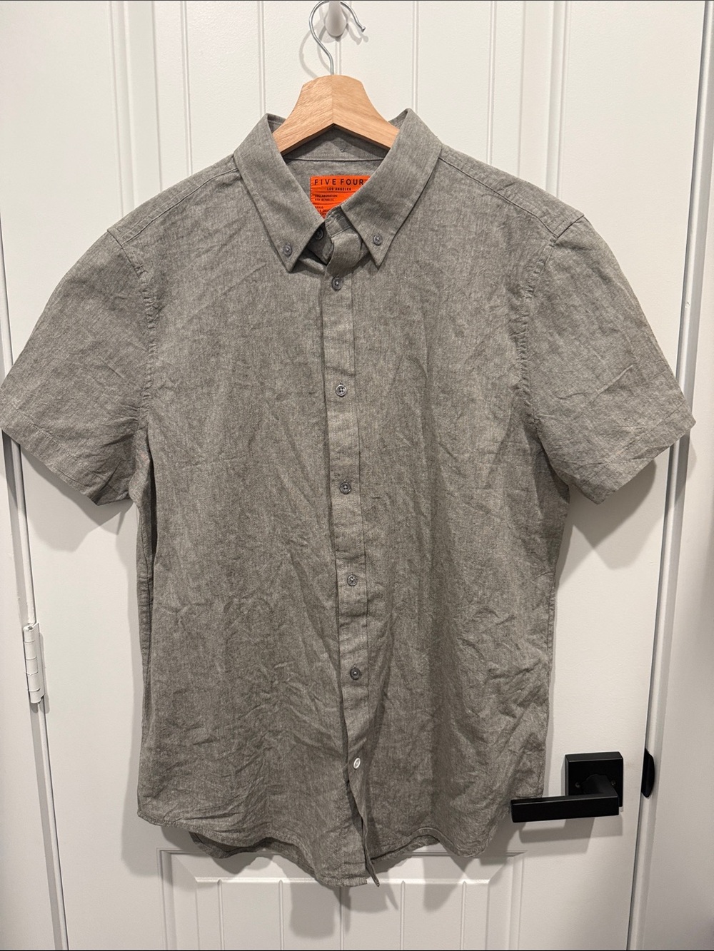Five Four Men's Short-Sleeve Button-Down Shirt in Gray